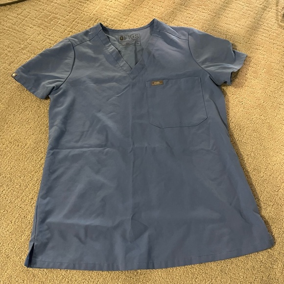 Figs Tops - Figs Ceil blue one pocket top